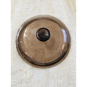Vintage Pyrex Replacement Lid Pyrex Vision V1C Brown 6.5" Diameter EUC